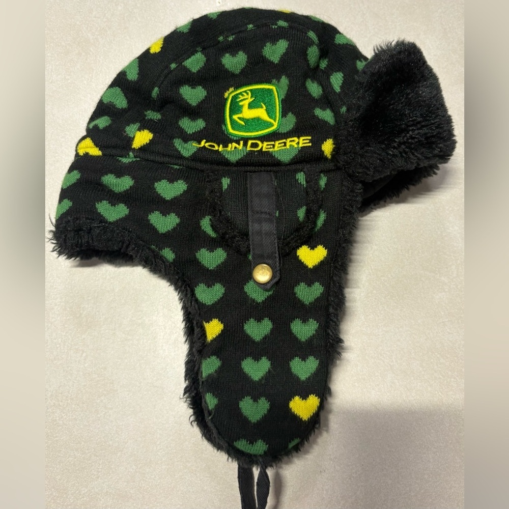 Cozy Black and Green Kids Winter Hat - Picture 3 of 4